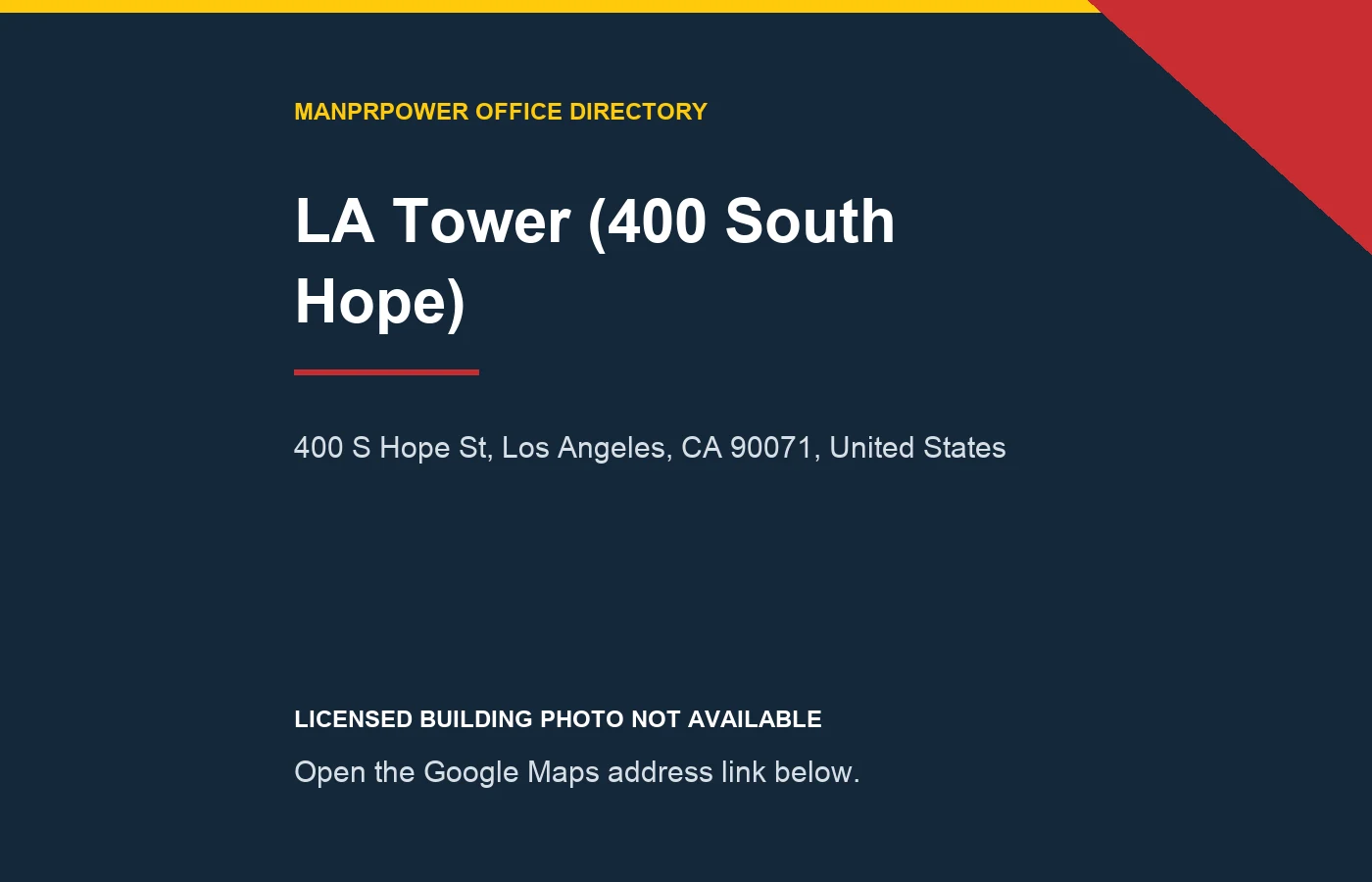 LA Tower (400 South Hope)暂无可授权单栋照片的地址提示图