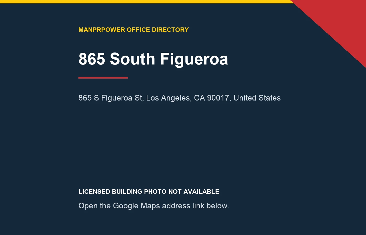 865 South Figueroa暂无可授权单栋照片的地址提示图