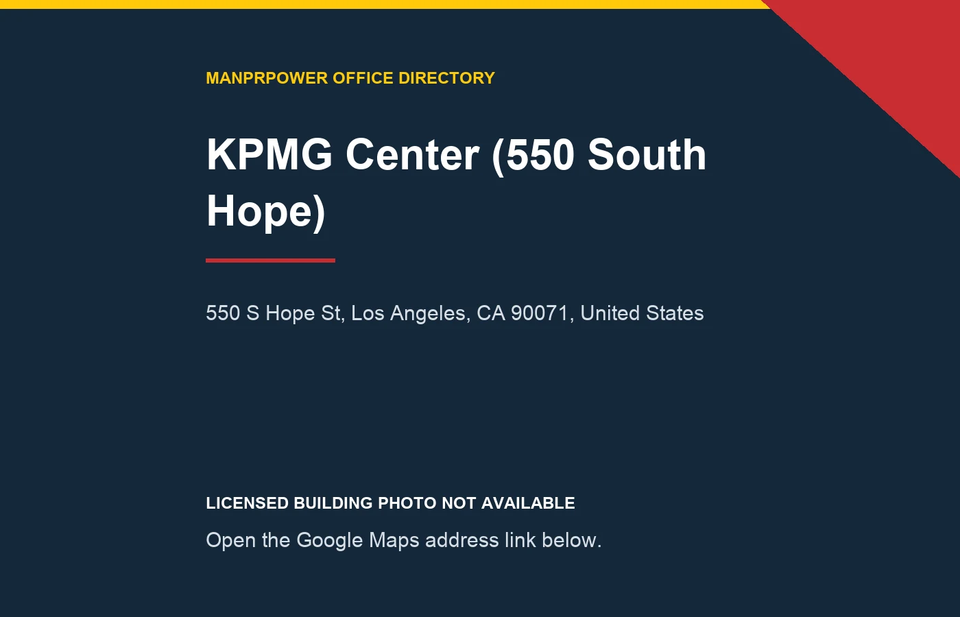 KPMG Center (550 South Hope)暂无可授权单栋照片的地址提示图