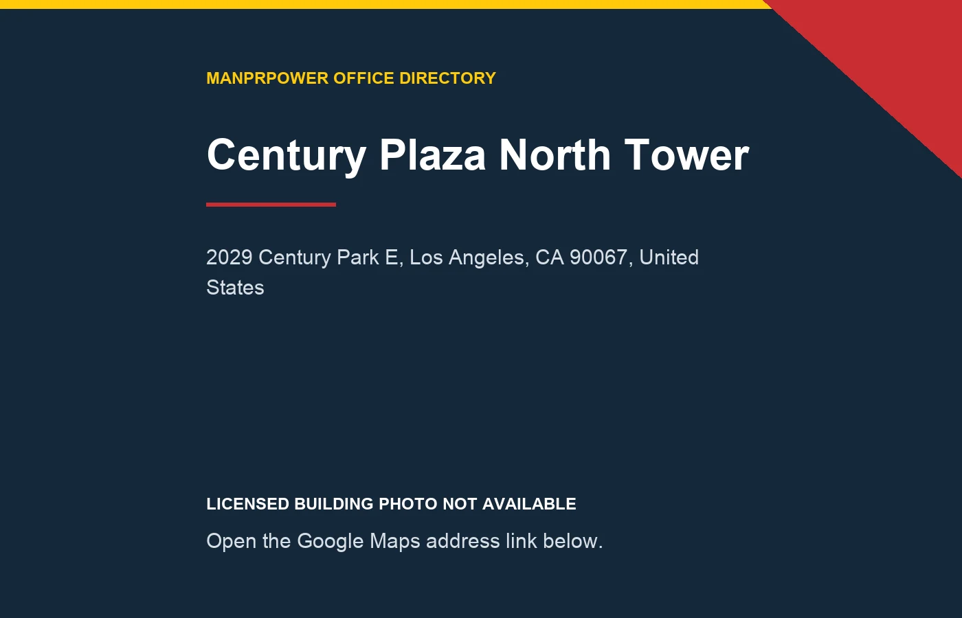 Century Plaza North Tower暂无可授权单栋照片的地址提示图