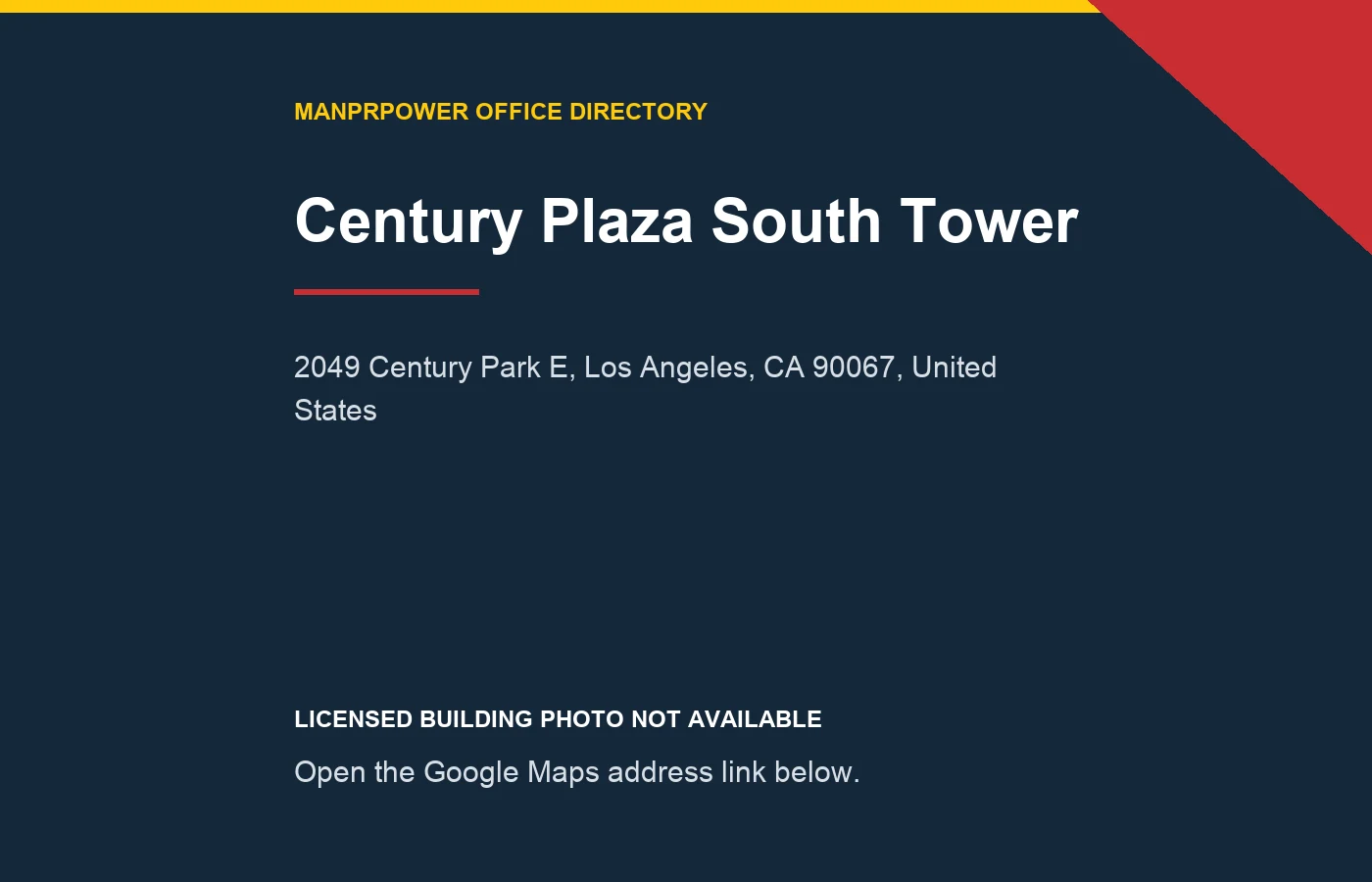 Century Plaza South Tower暂无可授权单栋照片的地址提示图