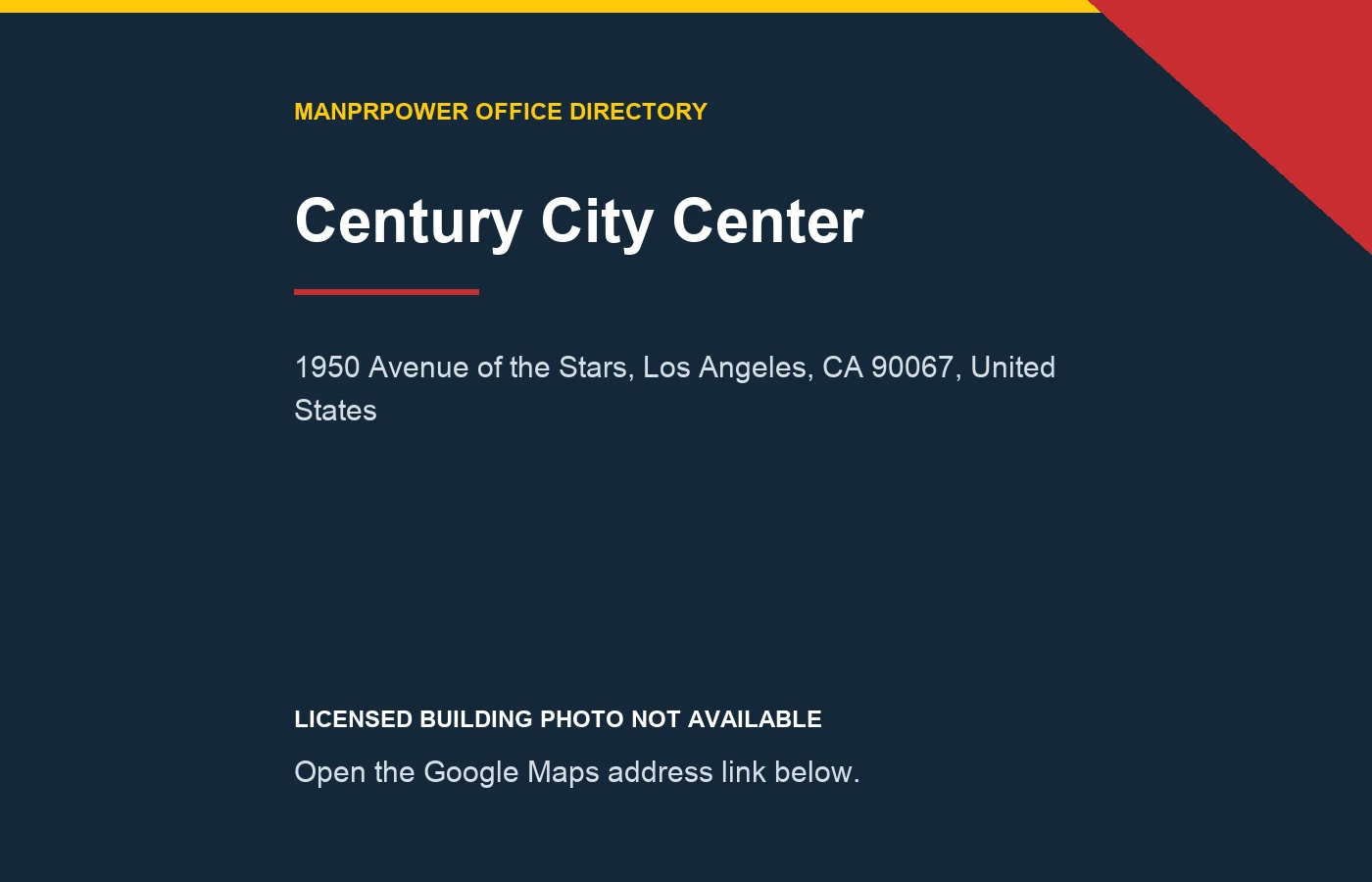 Century City Center暂无可授权单栋照片的地址提示图