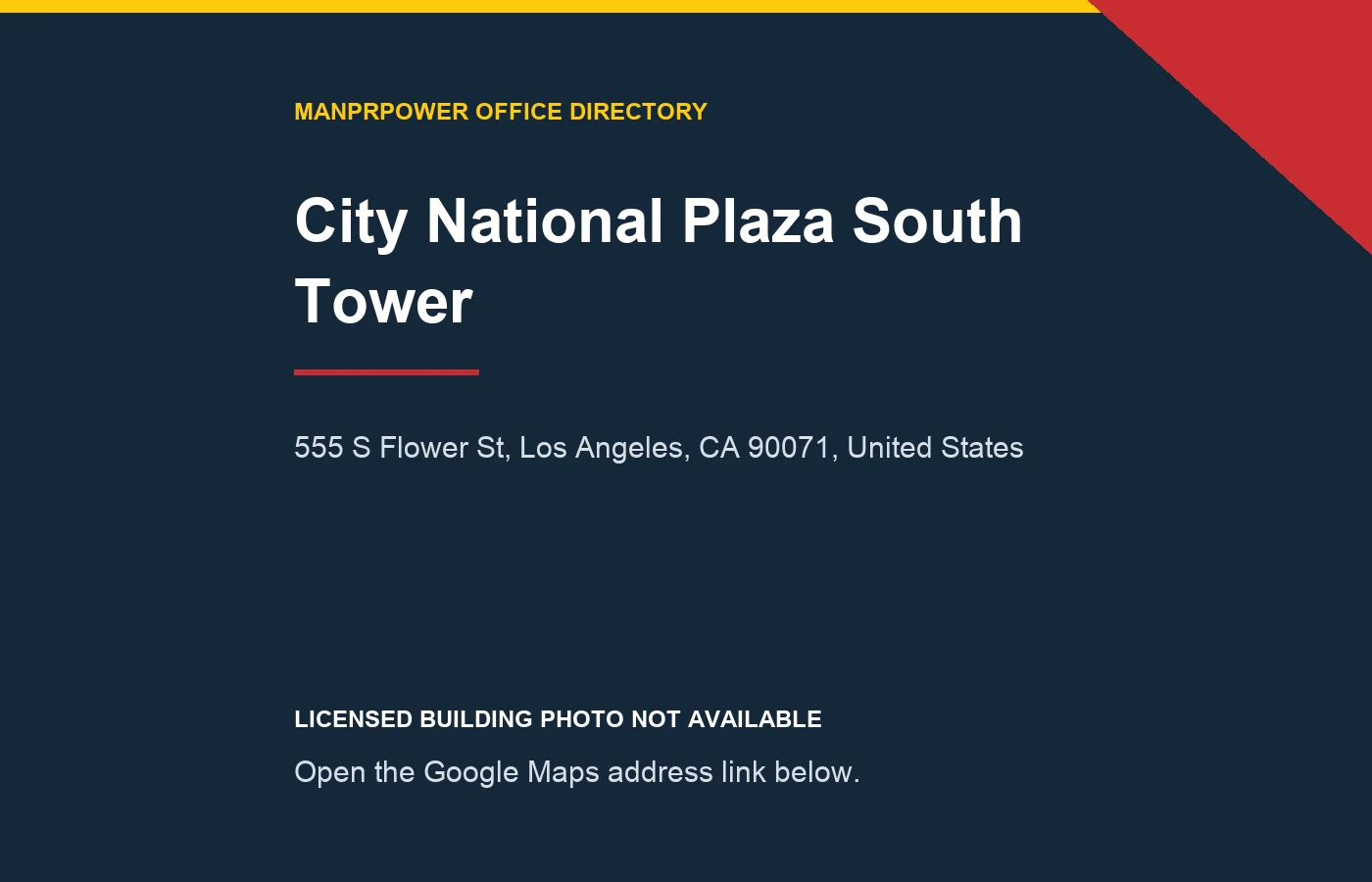 City National Plaza South Tower暂无可授权单栋照片的地址提示图