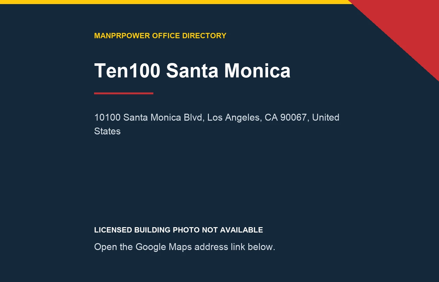 Ten100 Santa Monica暂无可授权单栋照片的地址提示图