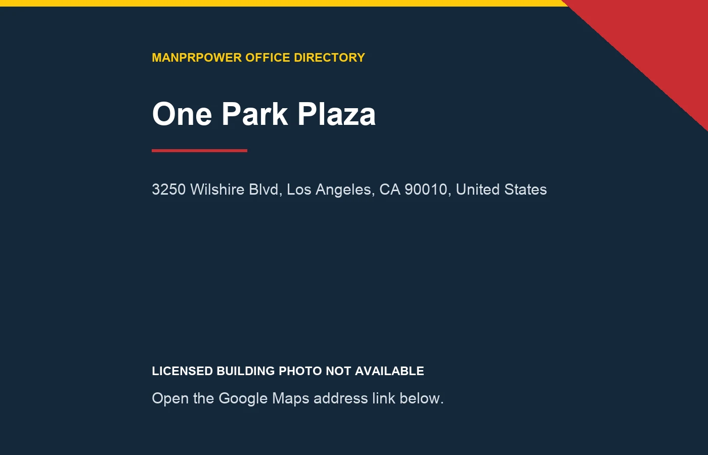 One Park Plaza暂无可授权单栋照片的地址提示图