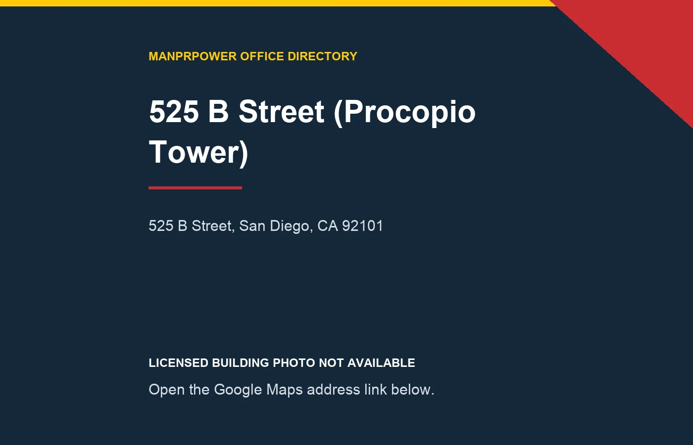 525 B Street (Procopio Tower)暂无可授权单栋照片的地址提示图