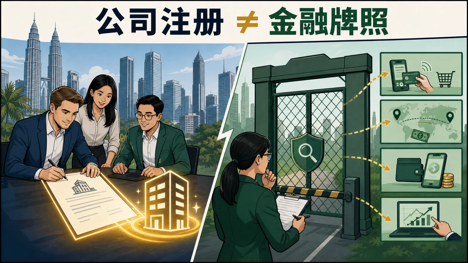 马来西亚公司注册与金融牌照分开审核的漫画