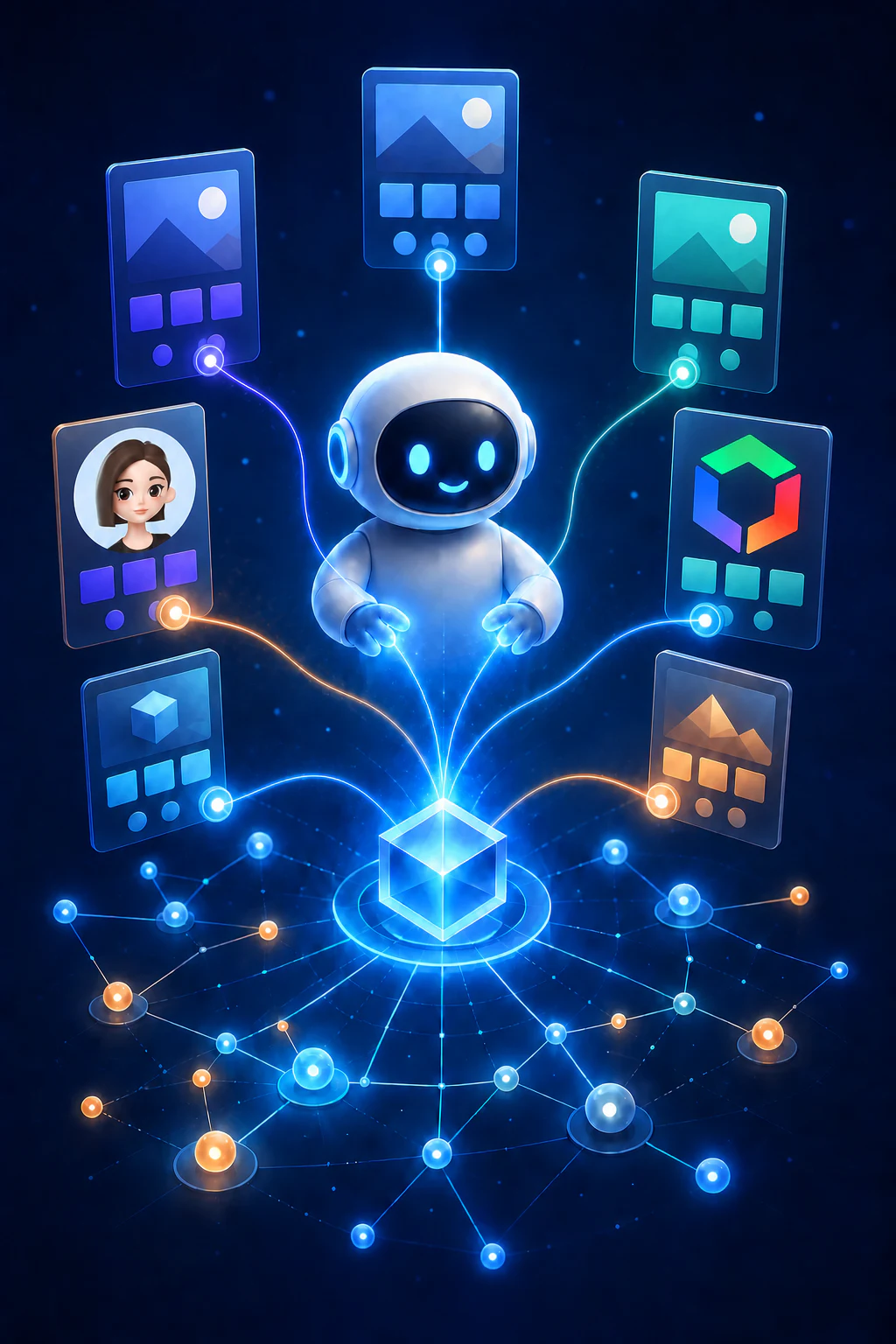 GEO technology illustration linking Doubao and Baidu AI icons with structured news content
