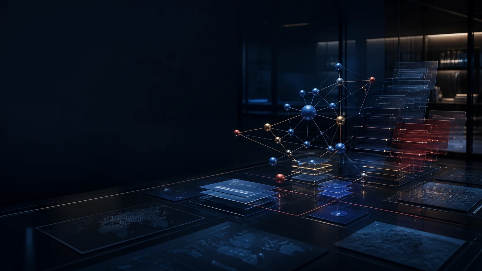 AI 搜索与金融品牌信息发现视觉示意