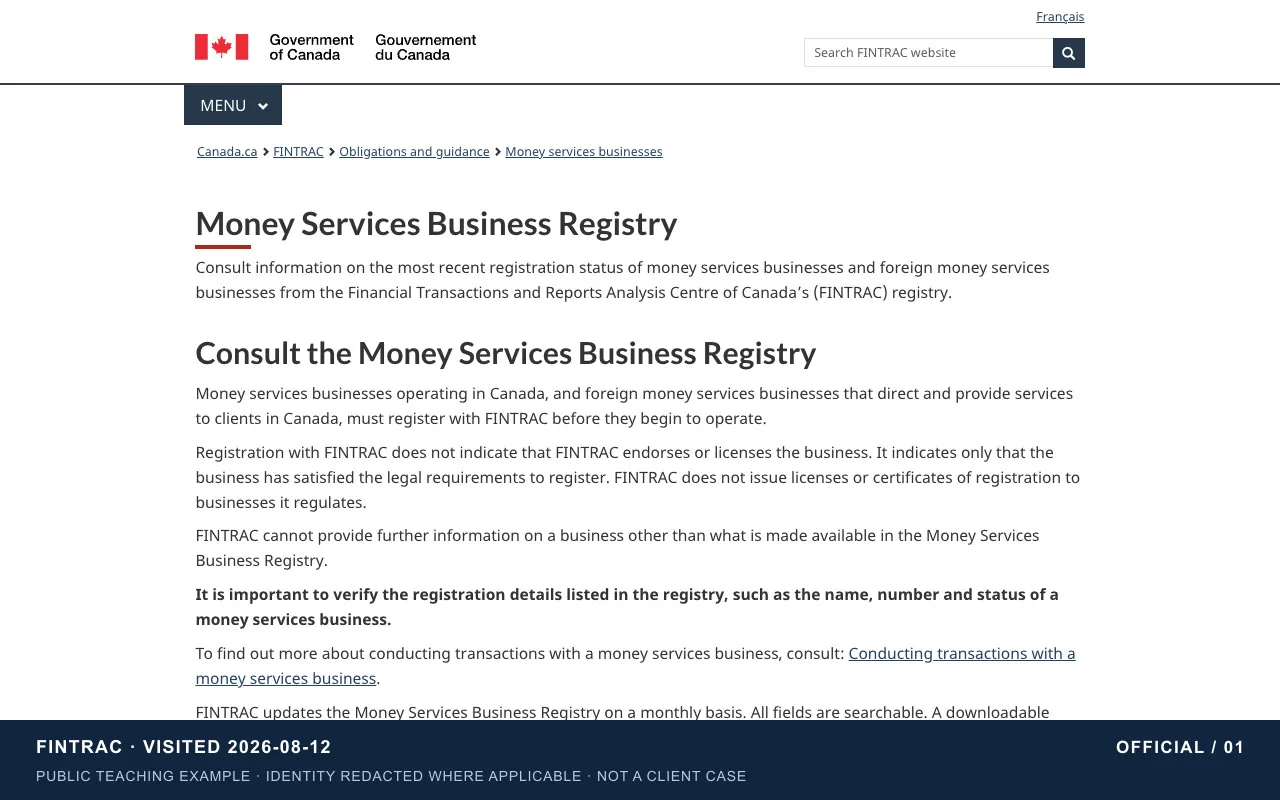 Register responsibility boundaries | Instructional screenshot of the official page