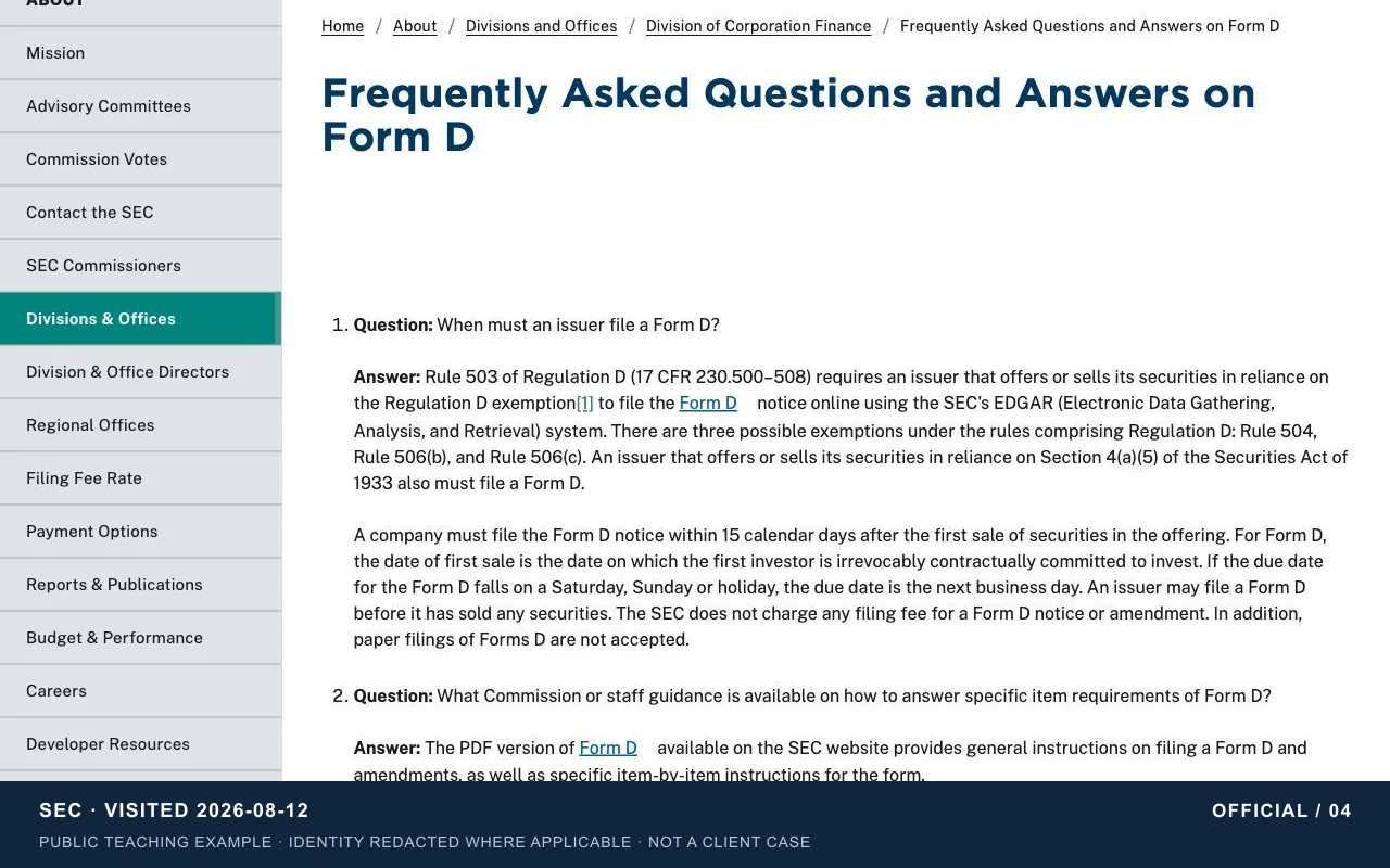 The 15-day filing rule | Instructional screenshot of the official page