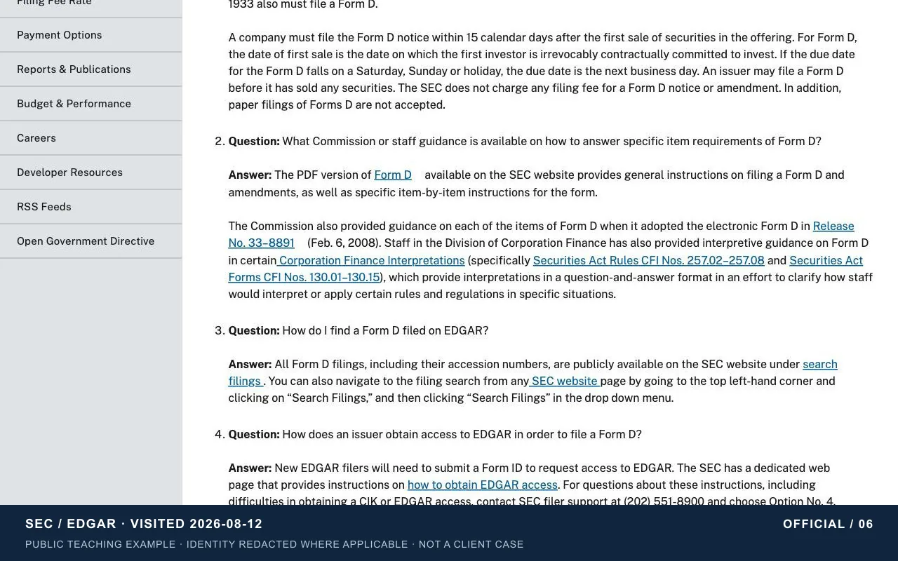 EDGAR public-record search | official tutorial screenshot