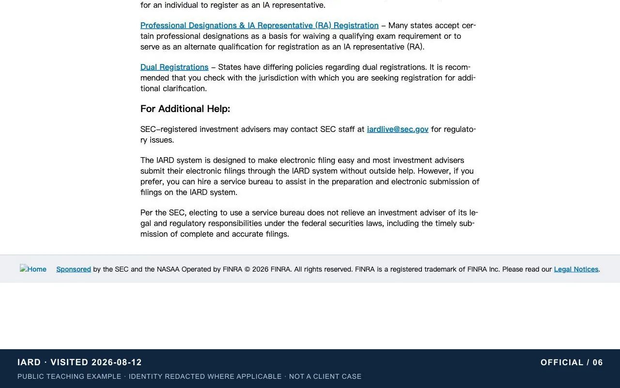 Electronic filing responsibility boundaries | Instructional screenshot of the official page