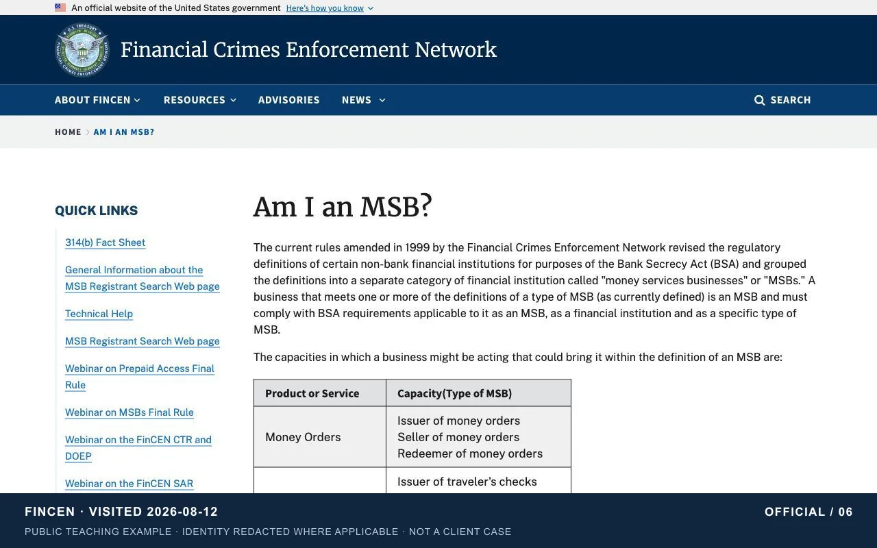 Am I an MSB? | official-page tutorial screenshot