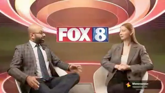 News studio double interview video cover